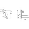 Встроенный смеситель для раковины VITRA ROOT SQUARE настенный, хром A42738EXP